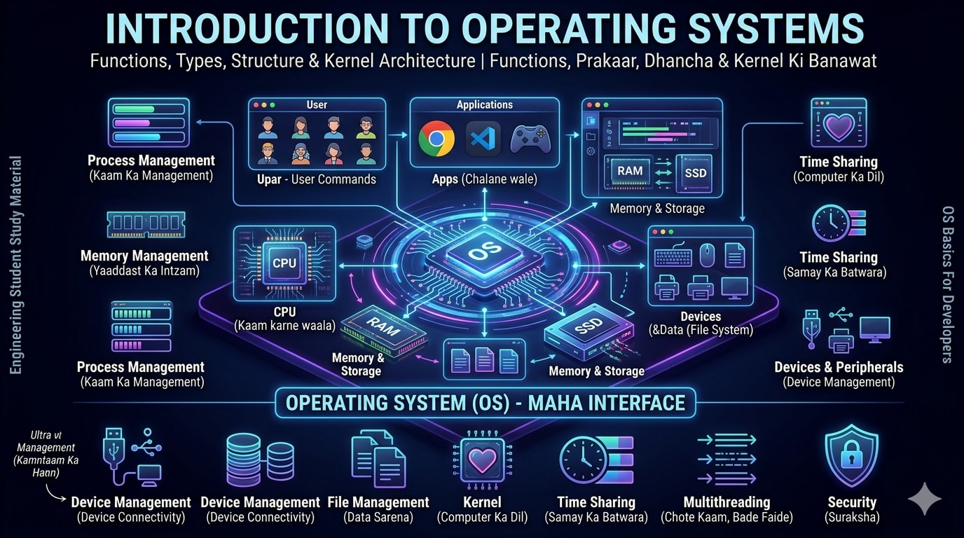 Learning Operating System Introduction to Operating Systems (OS): Functions, Types, Structure, K ...