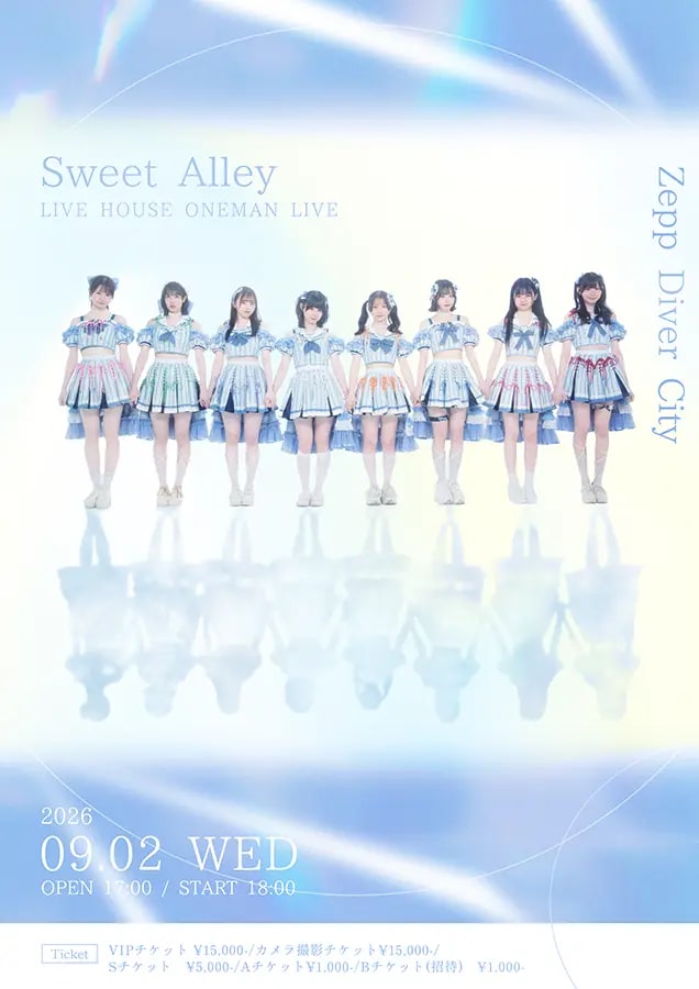 Sweet Alley LIVE HOUSE ONEMAN LIVE のフライヤー