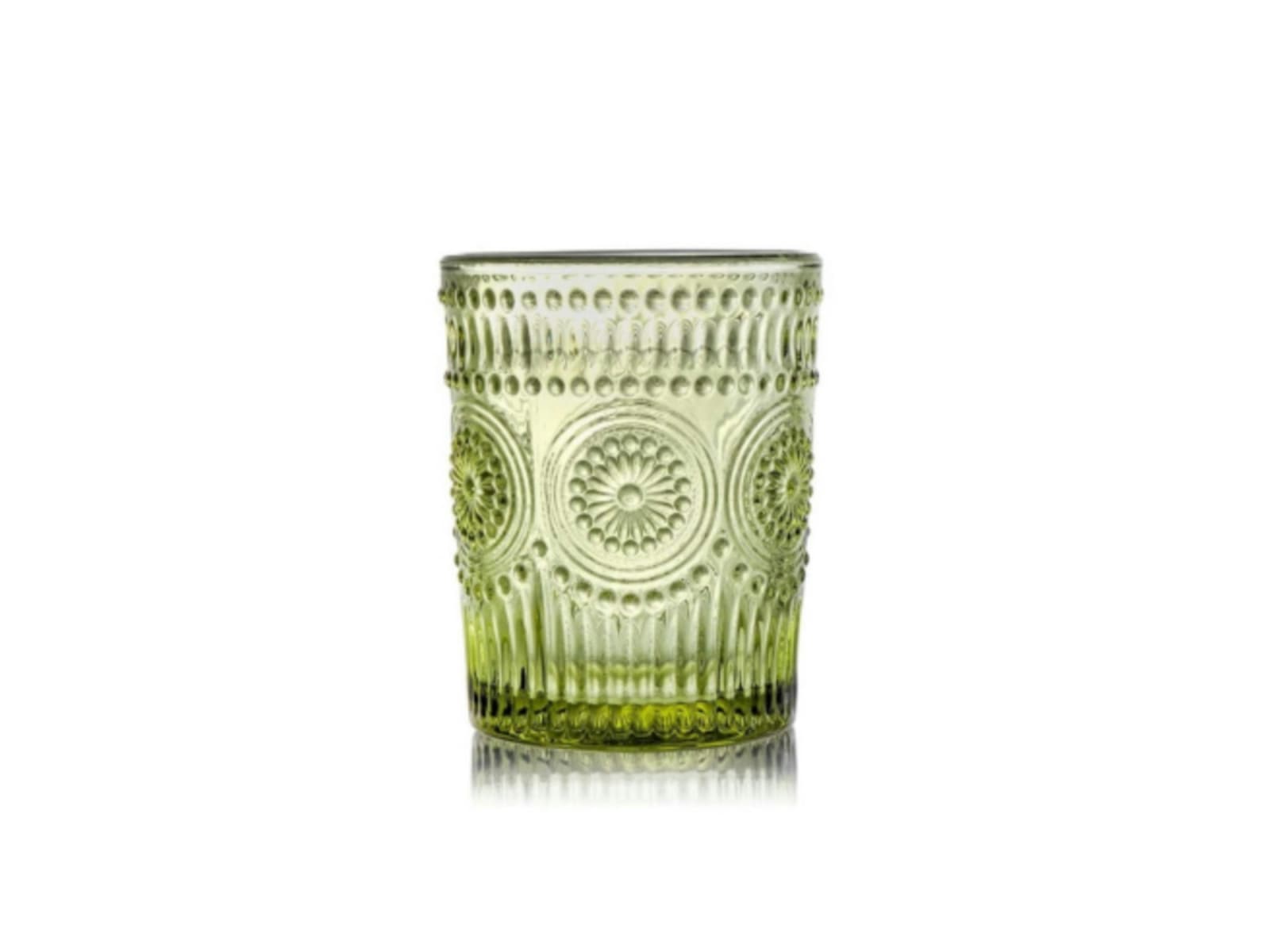 Embossed Glass Tumbler - Green