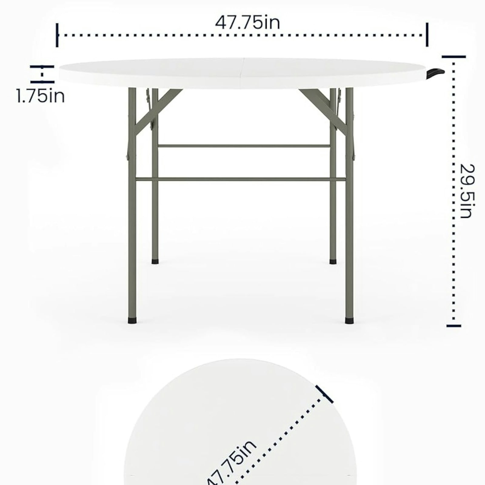 4-Foot Round Folding Event Table
