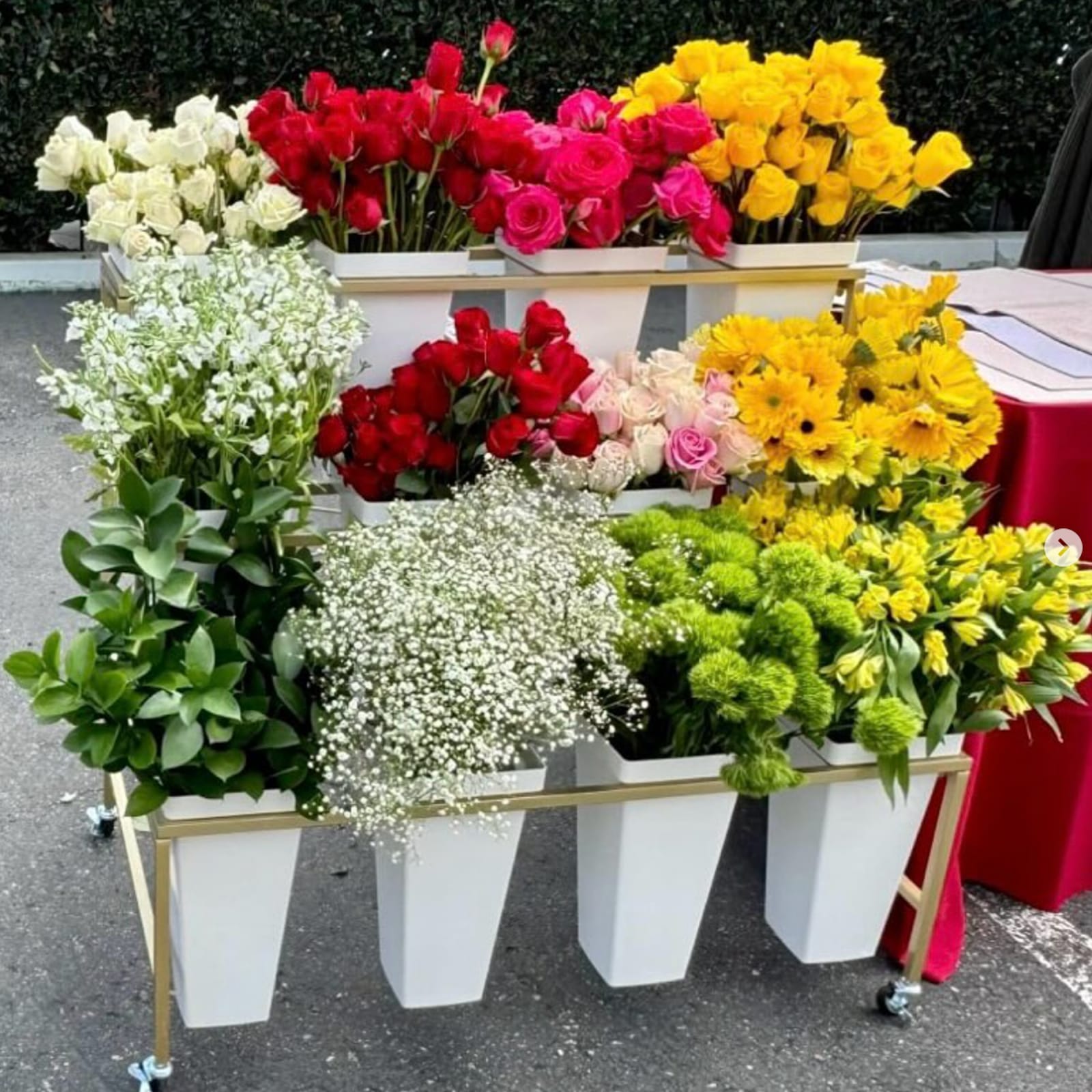 Gold Tiered Display Stand for Flower Bar