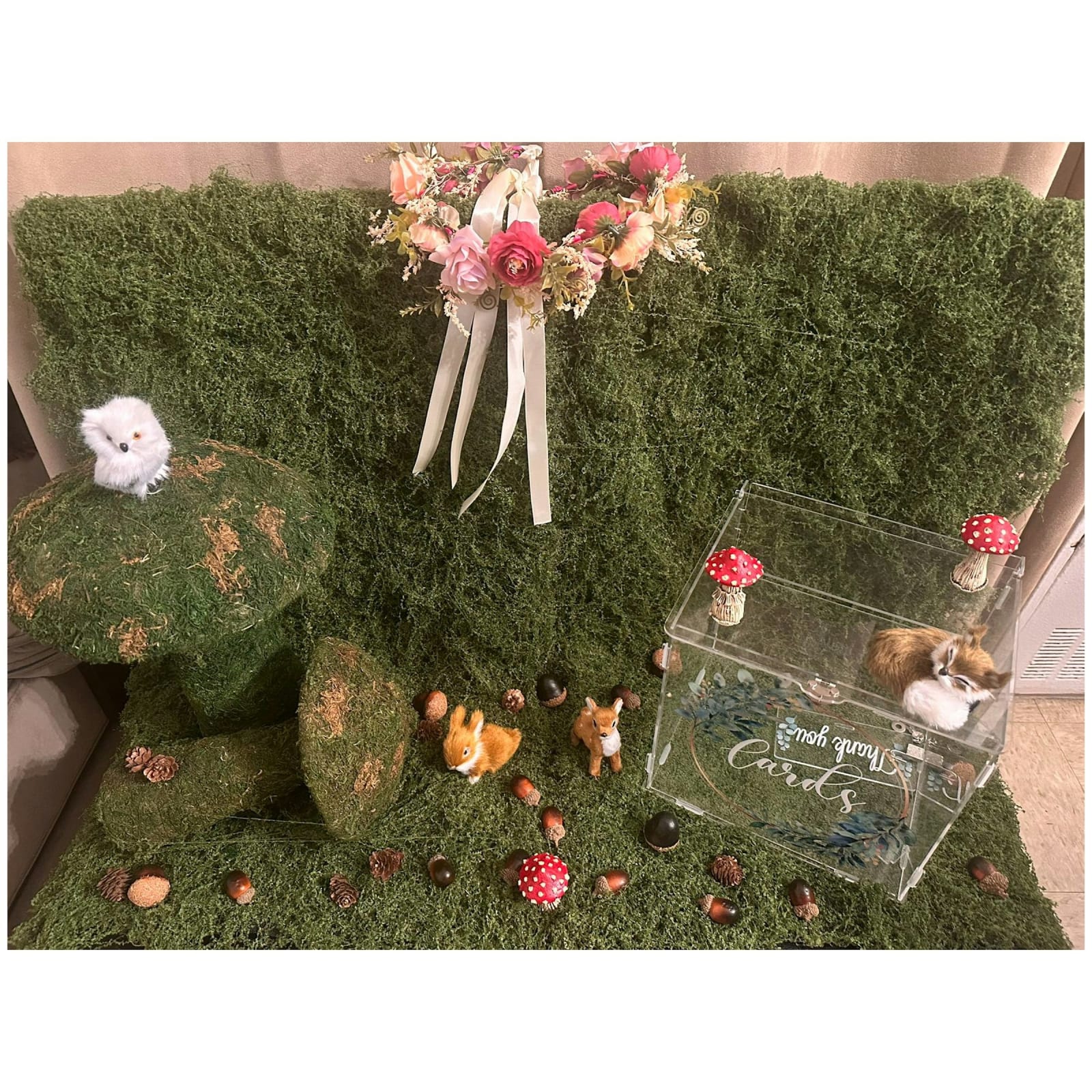 Woodland Baby Shower Decor Set (Moss Runner & Props)