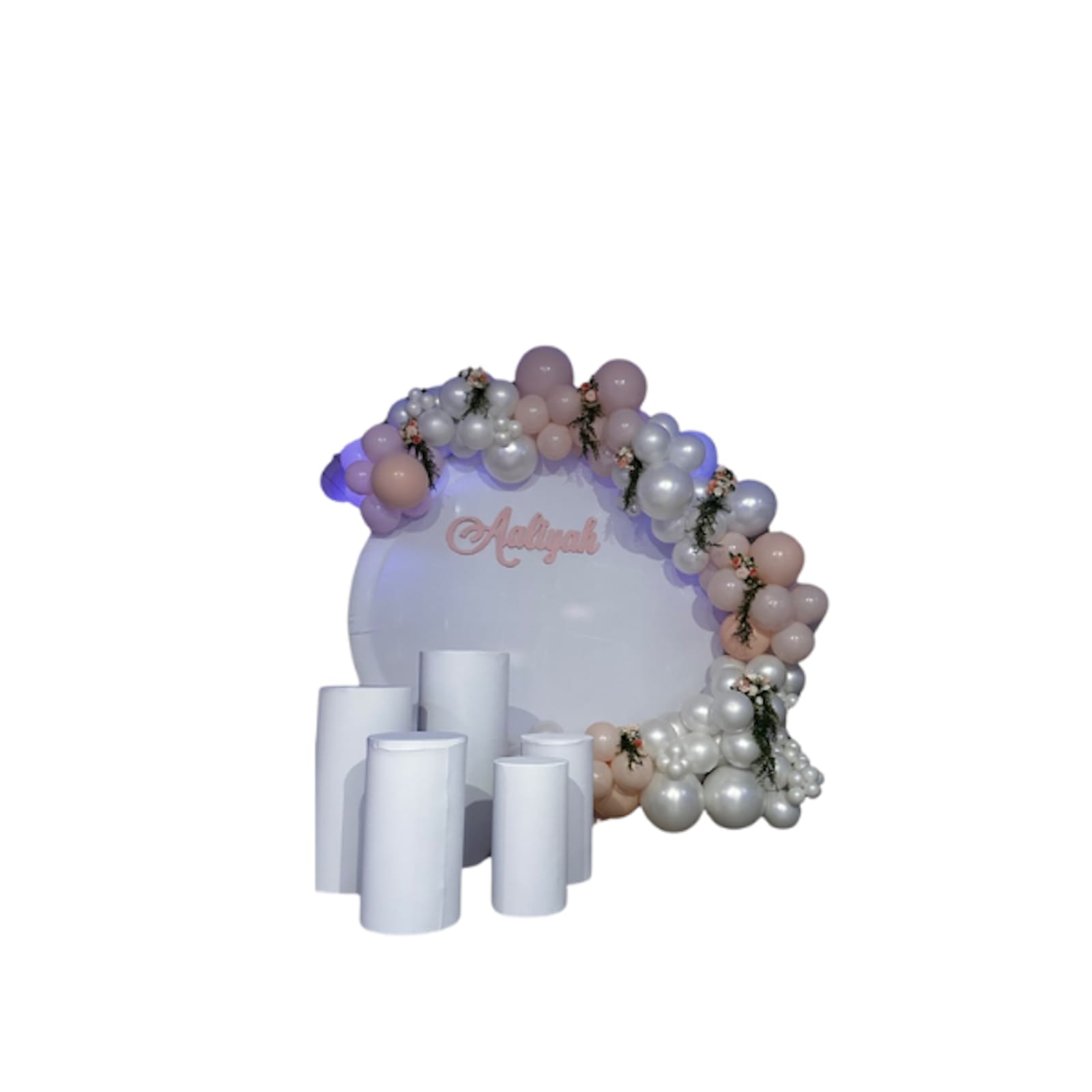 Large White Round Event Backdrop