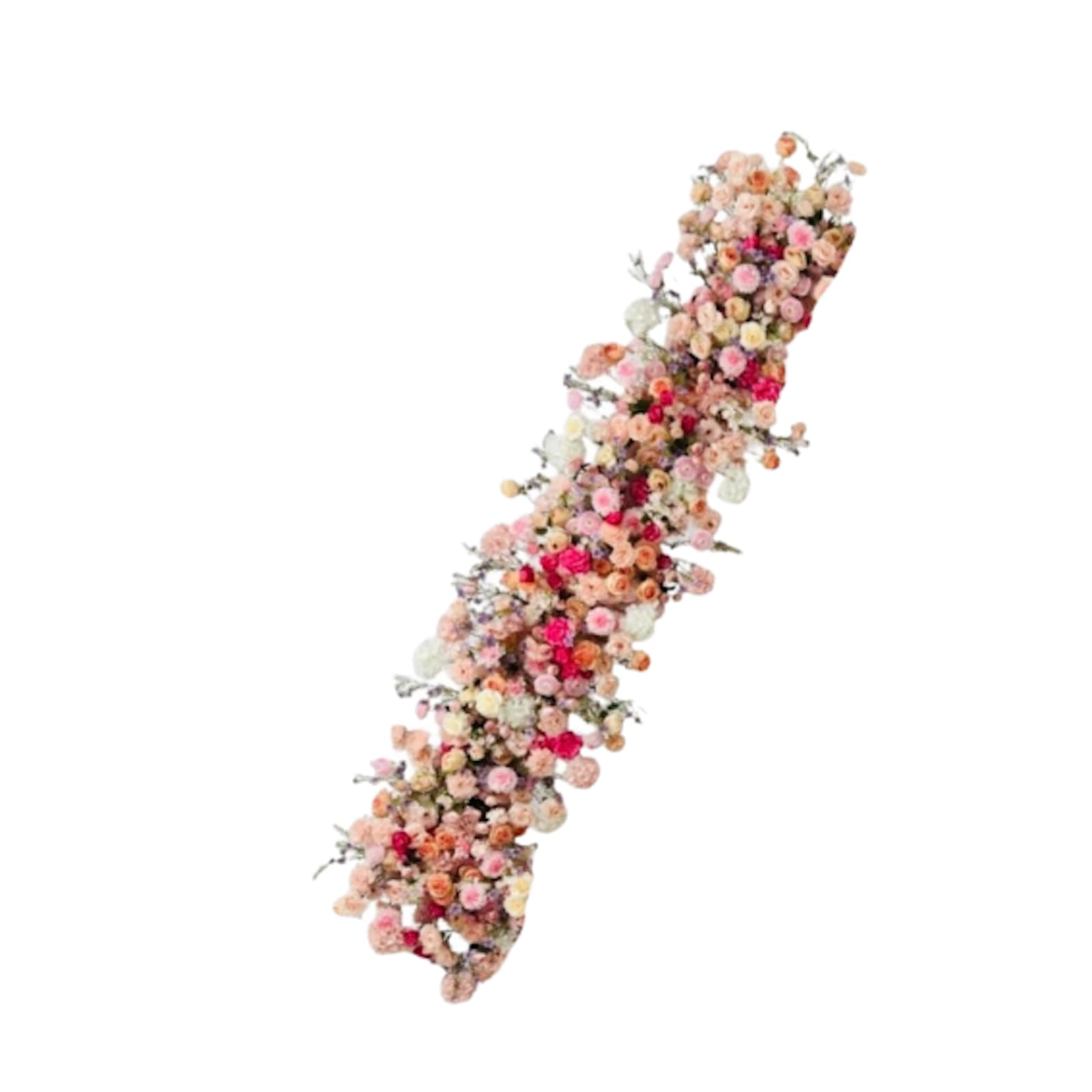 Long Artificial Floral Garland - Pink & Peach Hues