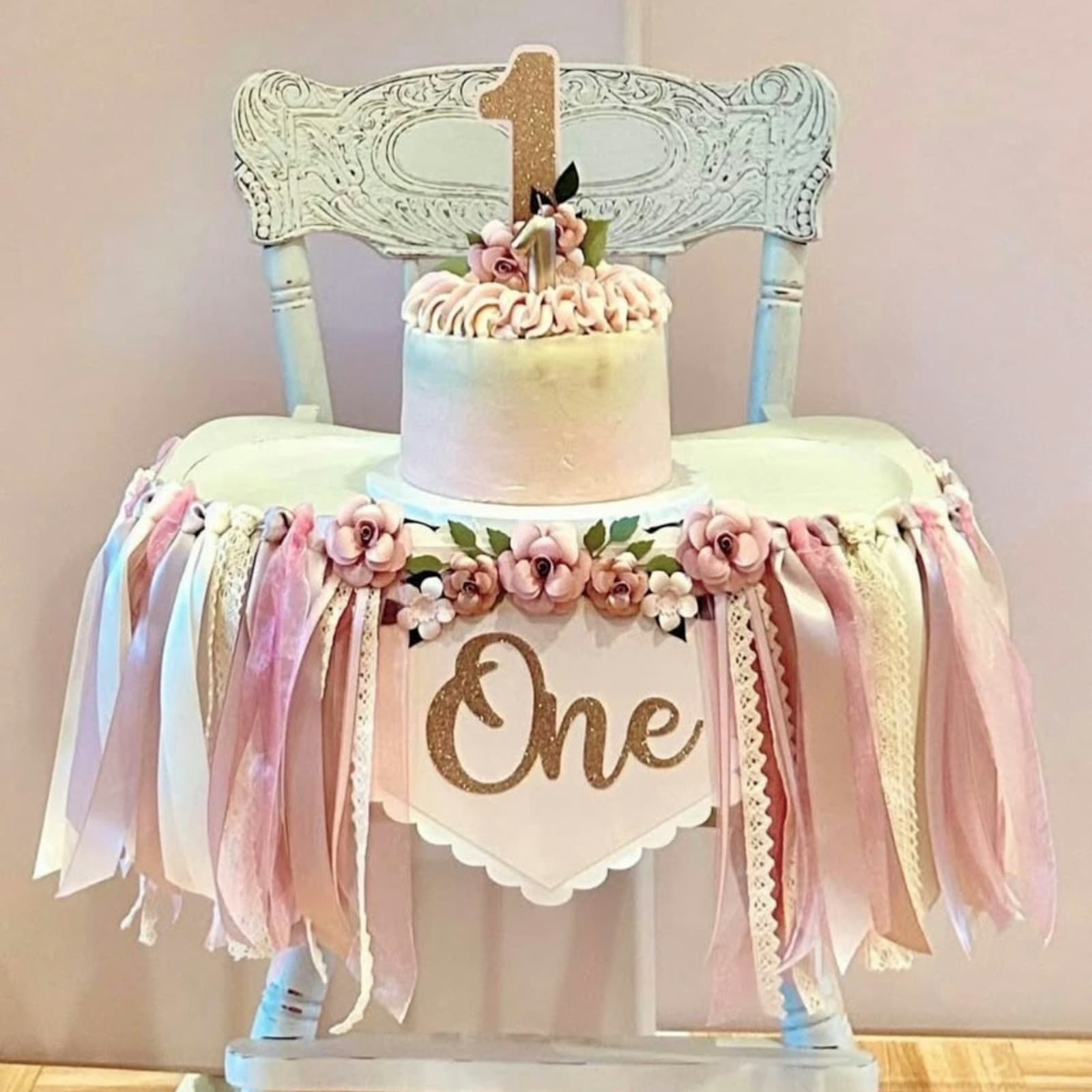 Vintage High Chair/ Shabby Chic