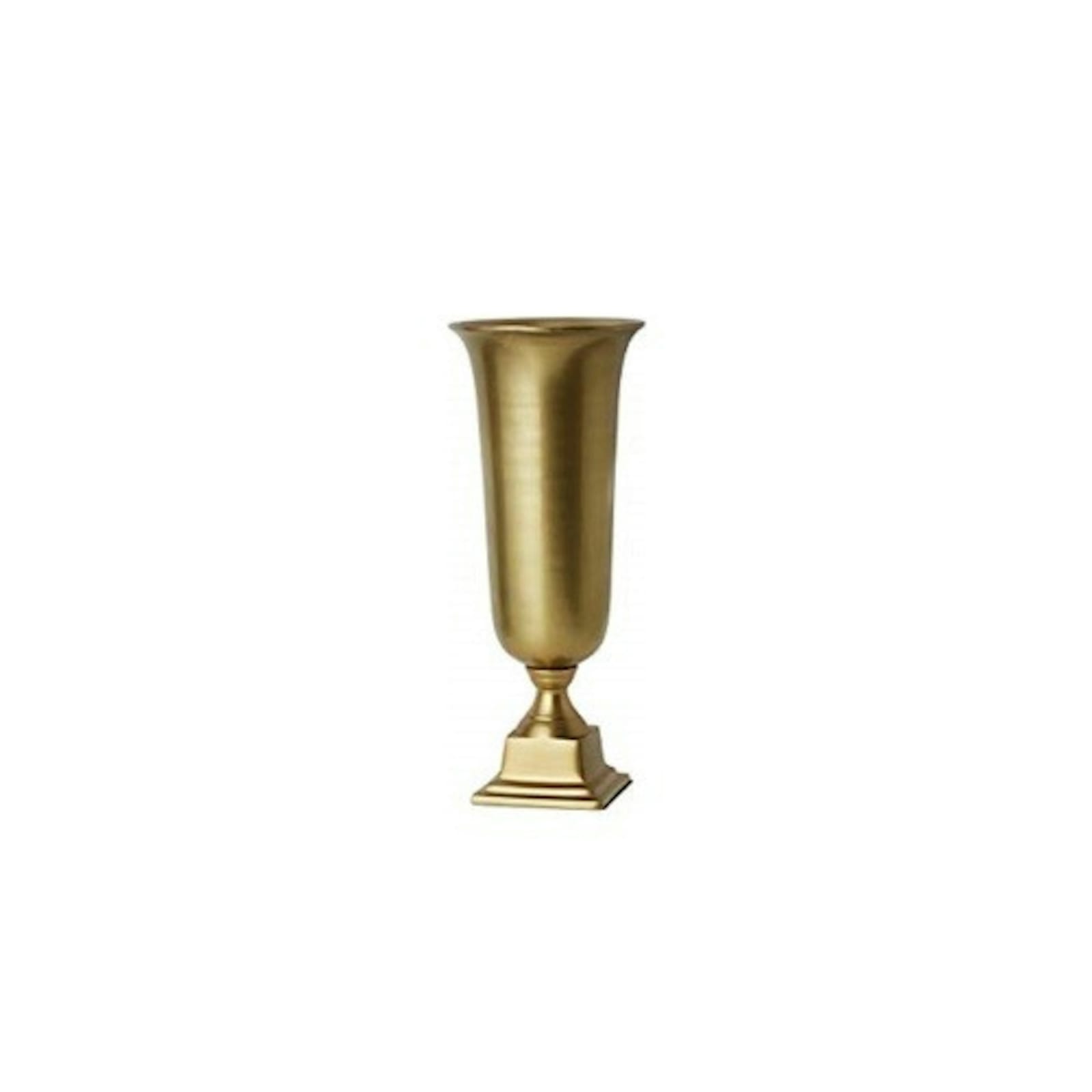 Gold Metal Trumpet Vase - Tall Centerpiece