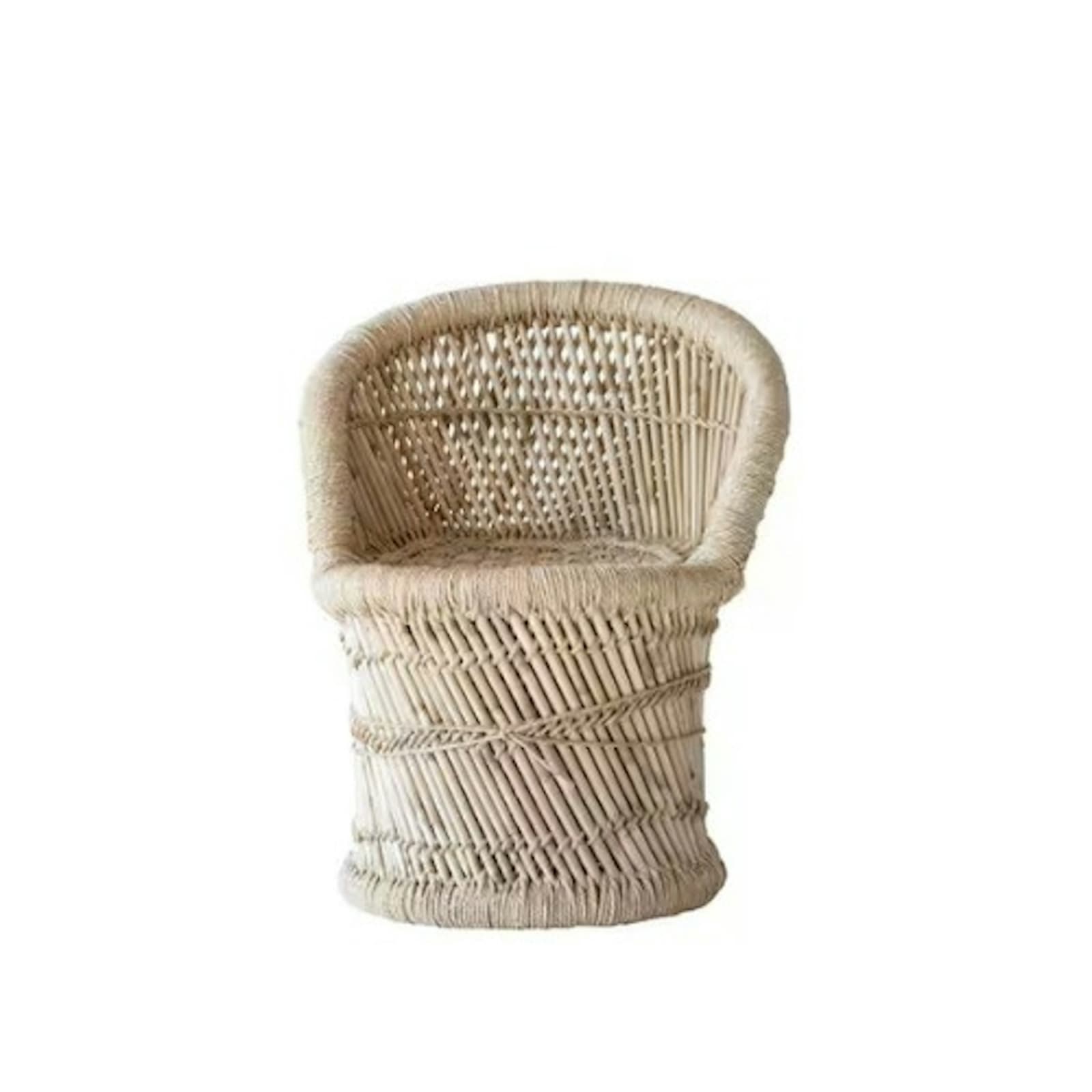 Natural Woven Wicker Accent Chair