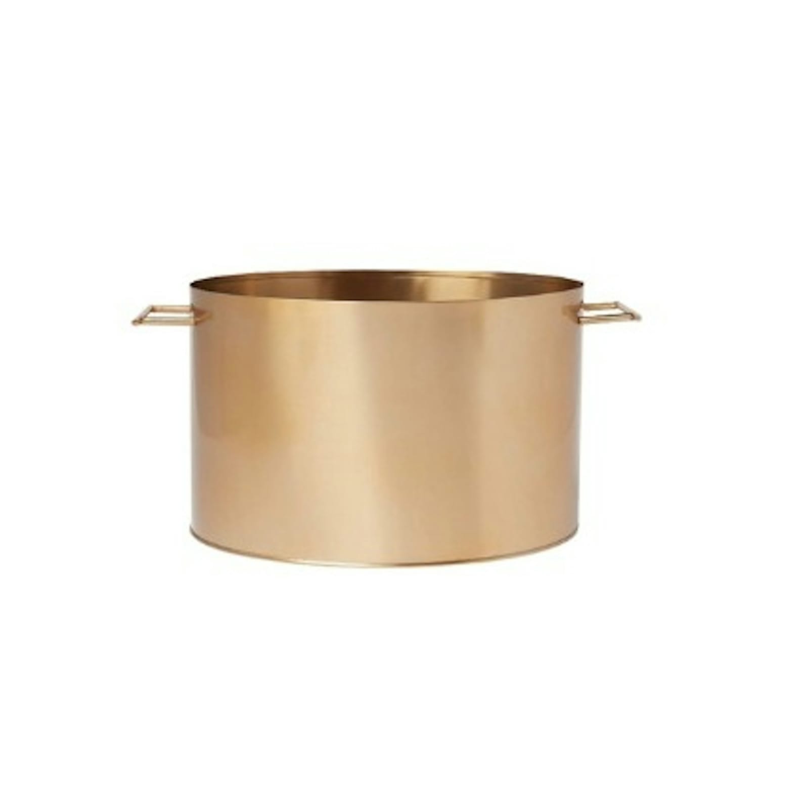Brushed Gold Round Metal Tub with Handles