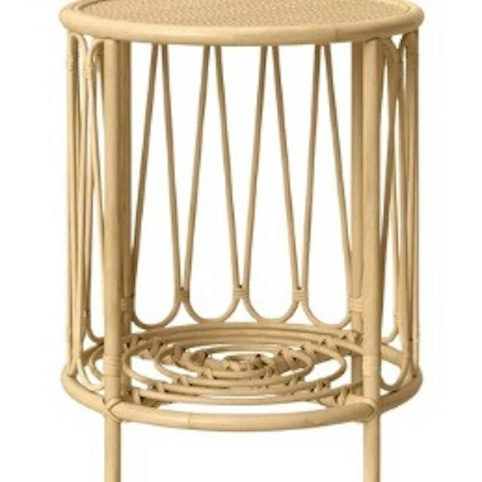Round Natural Rattan Side Table — tables, chairs & furniture rental in New York City, New York from Collect Sisu