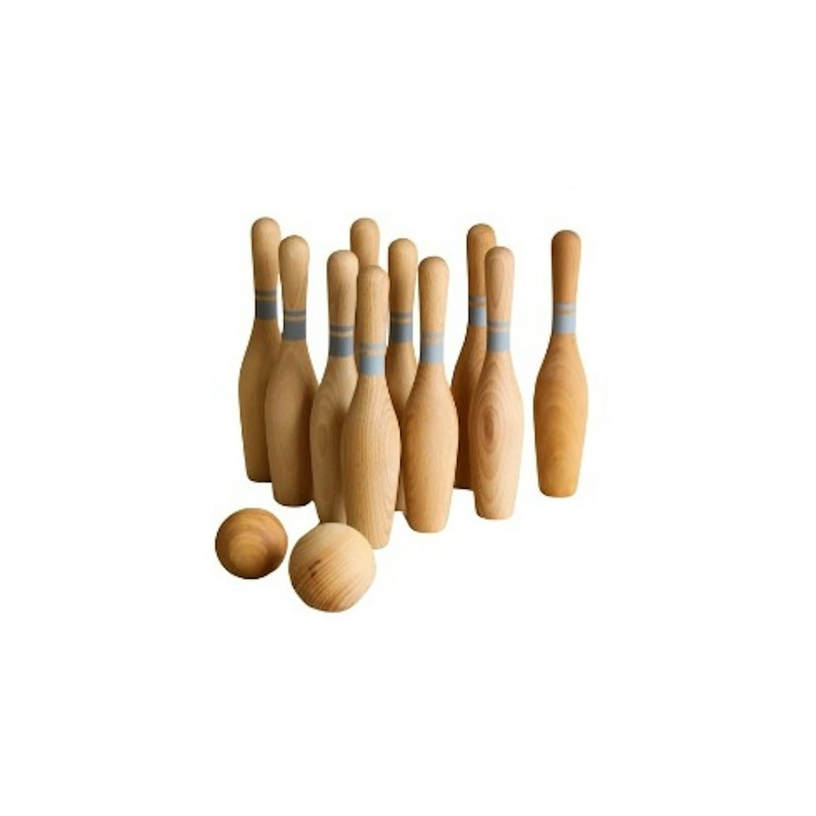 Wooden Bowling Game Set (10 Pins, 2 Balls) — decor & props rental in New York City, New York from Collect Sisu