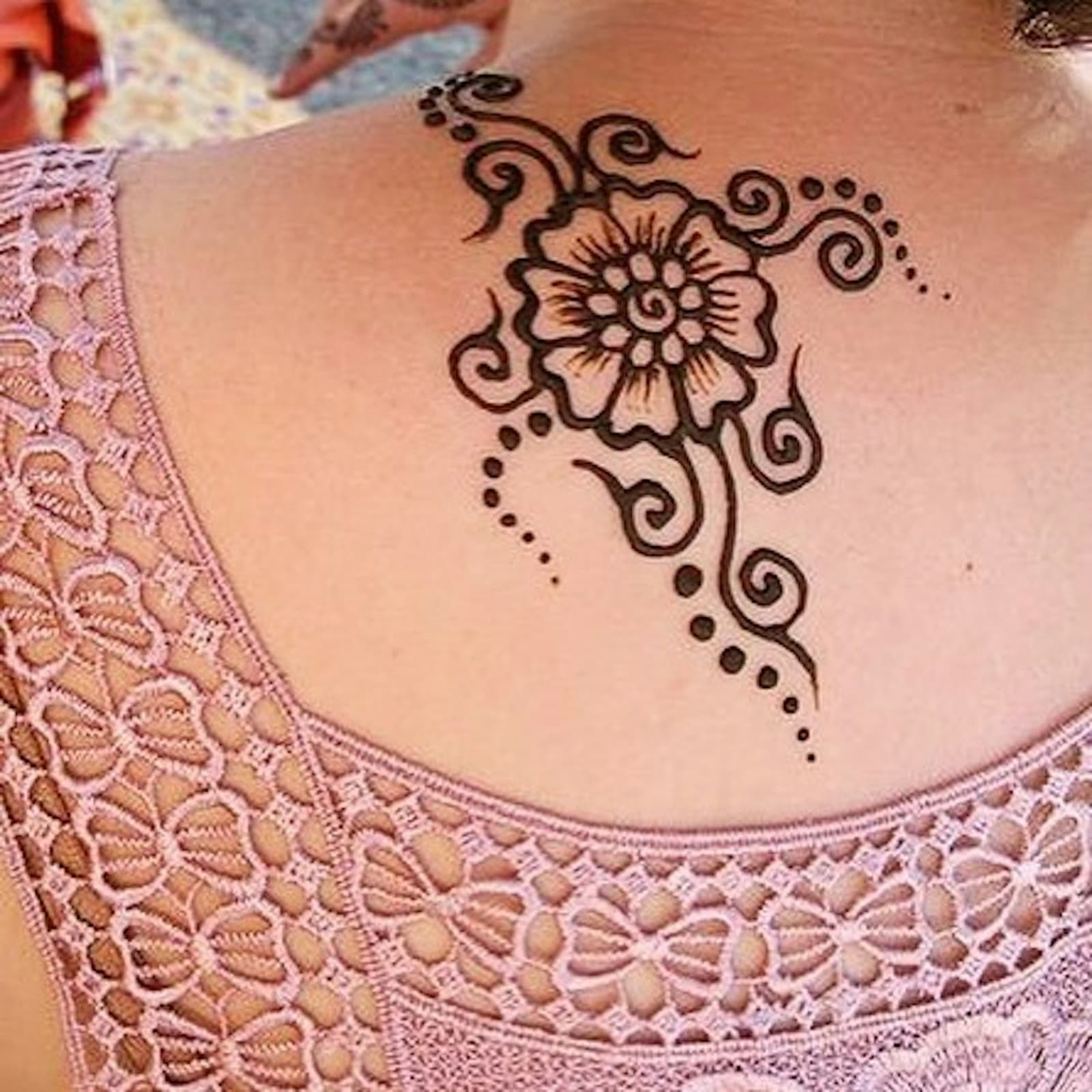 Hand-Drawn Henna Body Art