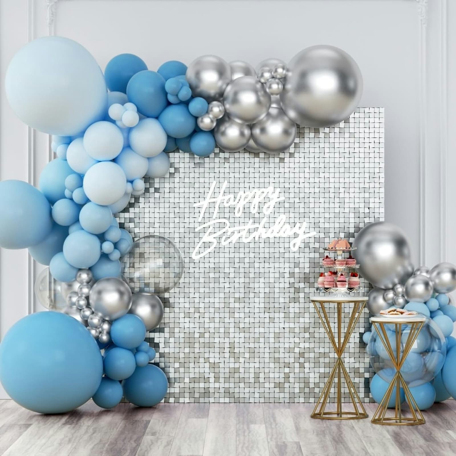 Silver Shimmer Wall Backdrop 8ft x 6ft