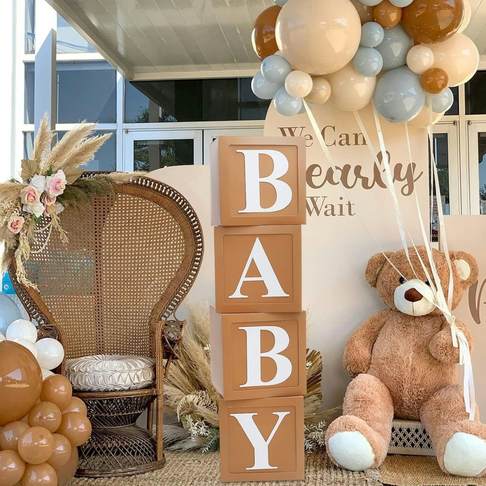 BABY Letter Display Boxes (8pc Brown) — decor & props rental in Brooklyn, NY from Collect Sisu