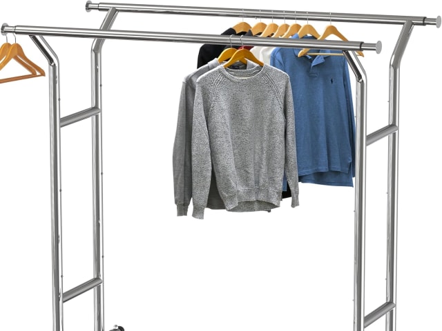 Double Rail Clothing Rack - Rolling | Collect Sisu event rental