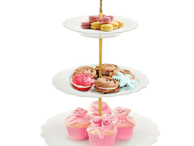 Porcelain Tiered Dessert Stand — 3-Tier