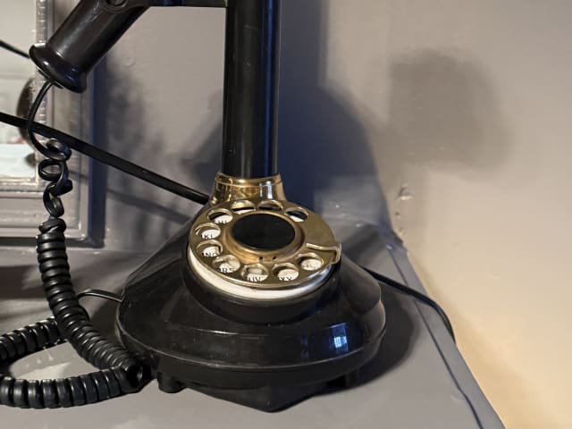Vintage Style Candlestick Telephone Black & Gold, New York, NY event rental | Collect Sisu