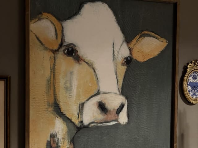 Rustic Framed Cow Painting Wall Art, New York, NY event rental | Collect Sisu