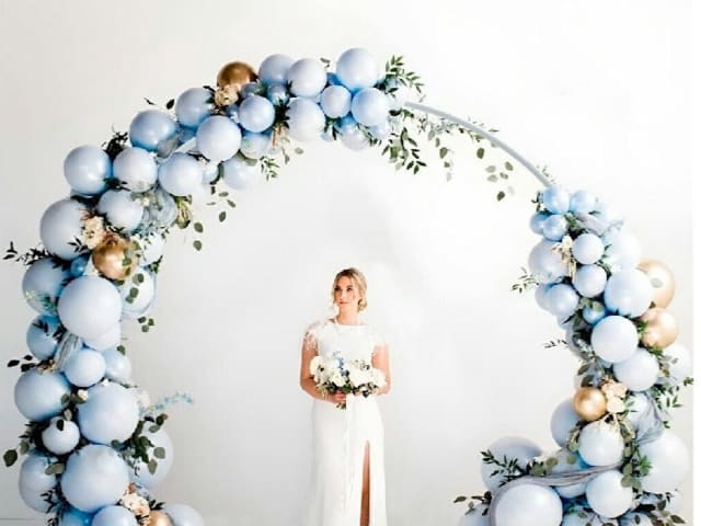 Balloon Arch with Floral Accents