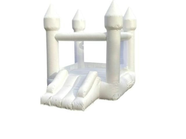 White Inflatable Castle Bounce House with Slide