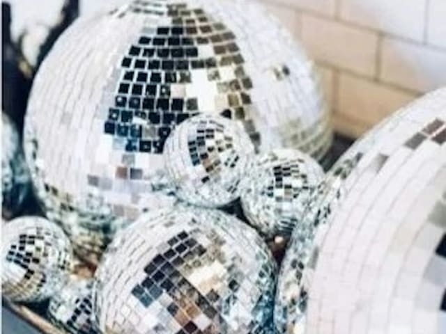 Set of Silver Mirrored Disco Balls