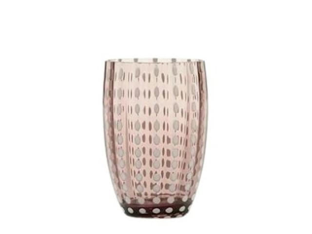 Mauve Patterned Glass Tumbler set of 6