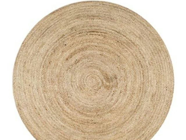 Round Natural Jute Area Rug 36”L x 36”W
