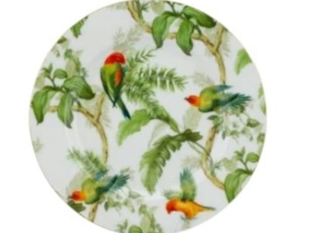 Colorful Parrot Porcelain Dessert Plate
