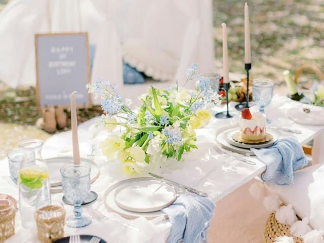 Low White Picnic Table 26" x 66" x 14"