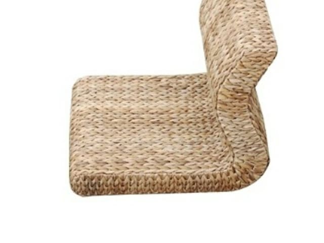 Natural Woven Floor Chair with Back Support