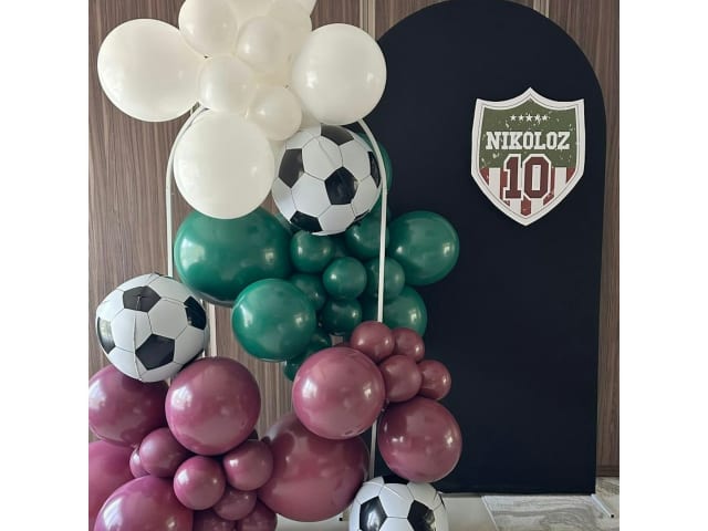 Soccer Themed Birthday Party Setup