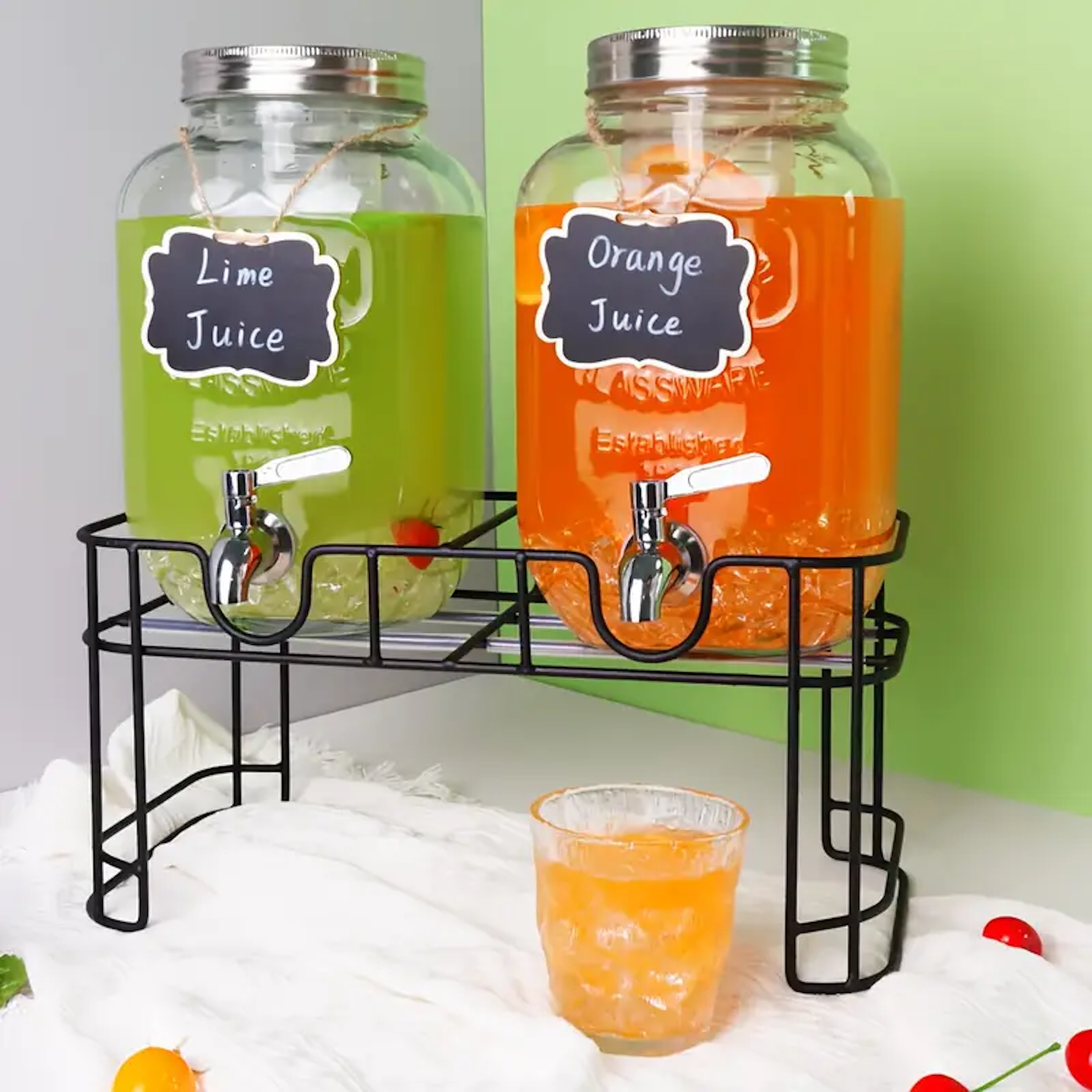 Beverage Dispensers with Stand - Set of 2