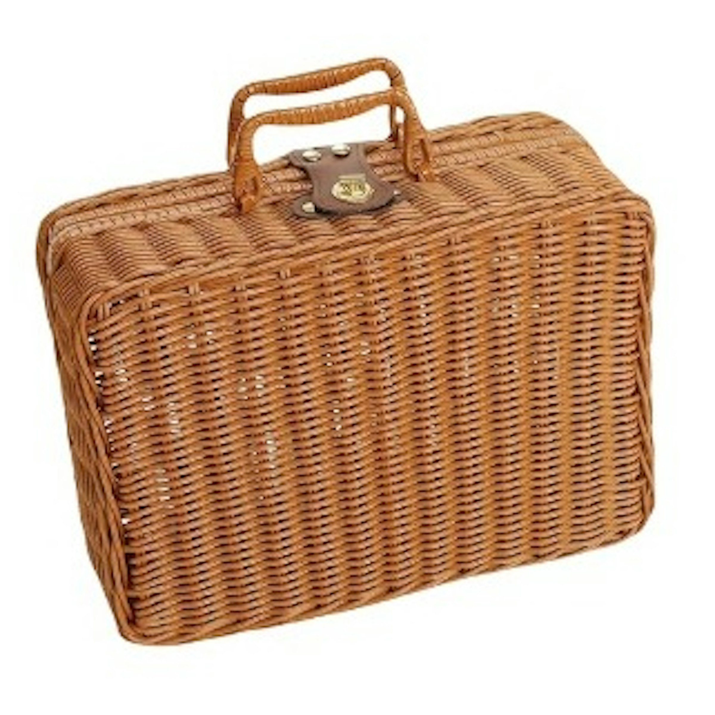Brown Wicker Decorative Suitcase Basket