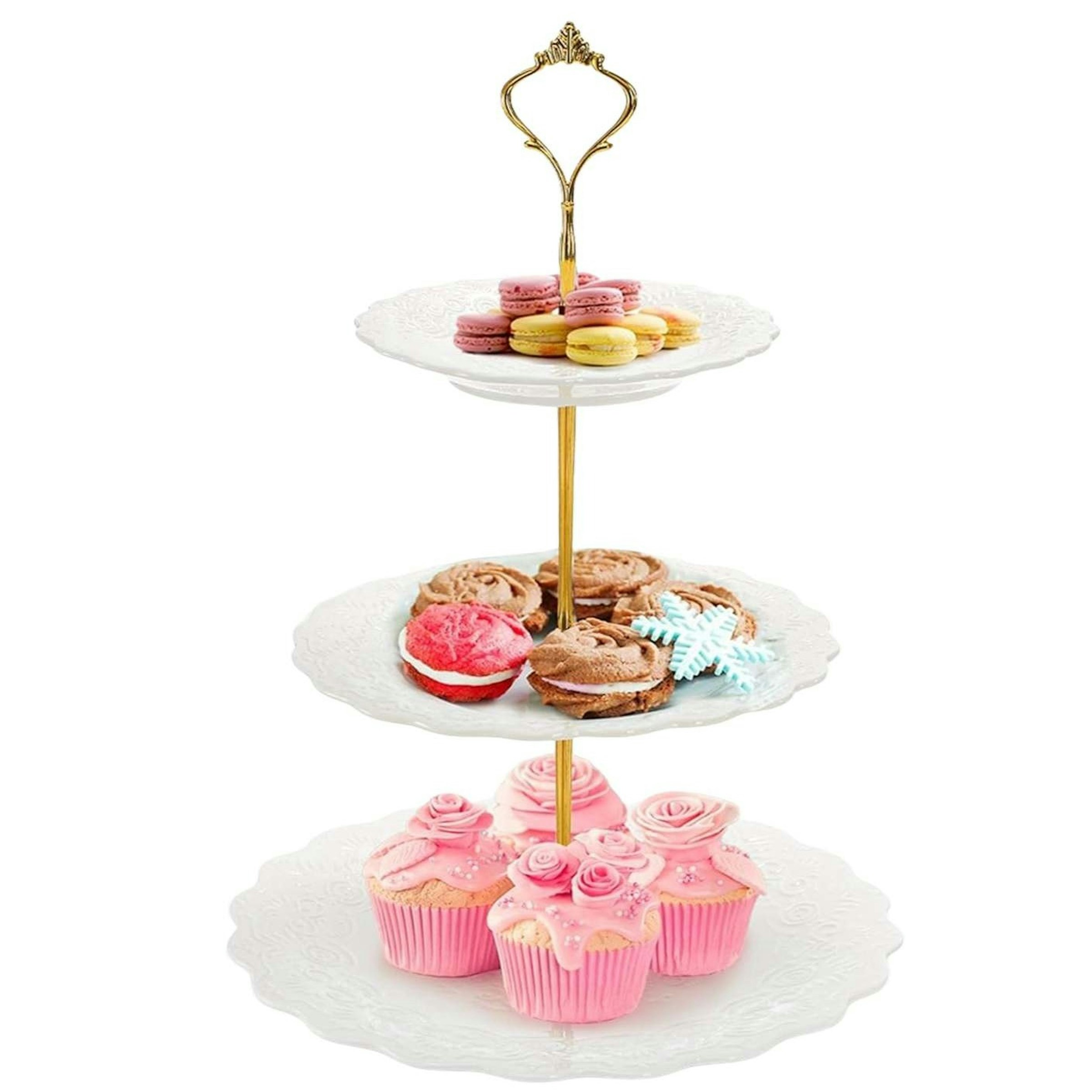 Porcelain Tiered Dessert Stand — 3-Tier