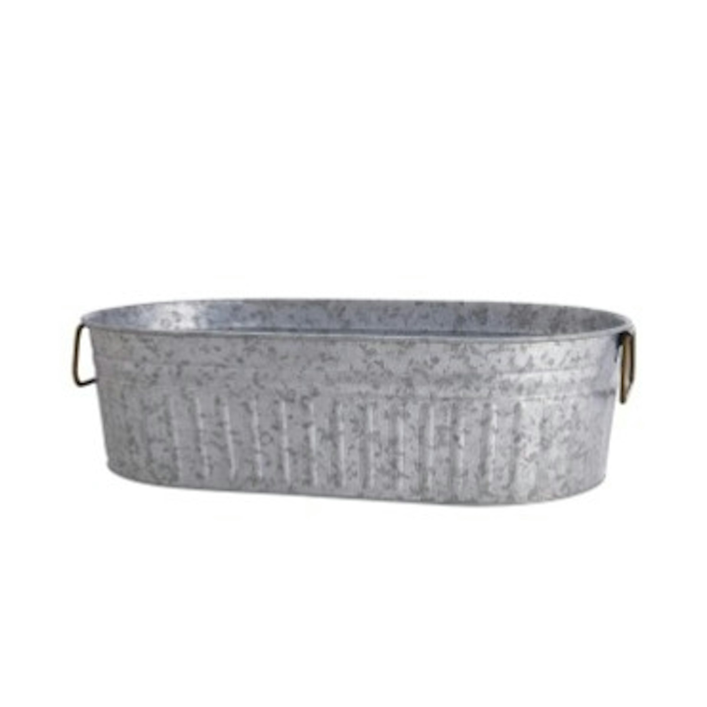 Oval Galvanized Metal Beverage Tub 20.79”L x 11.81W x 5.71”