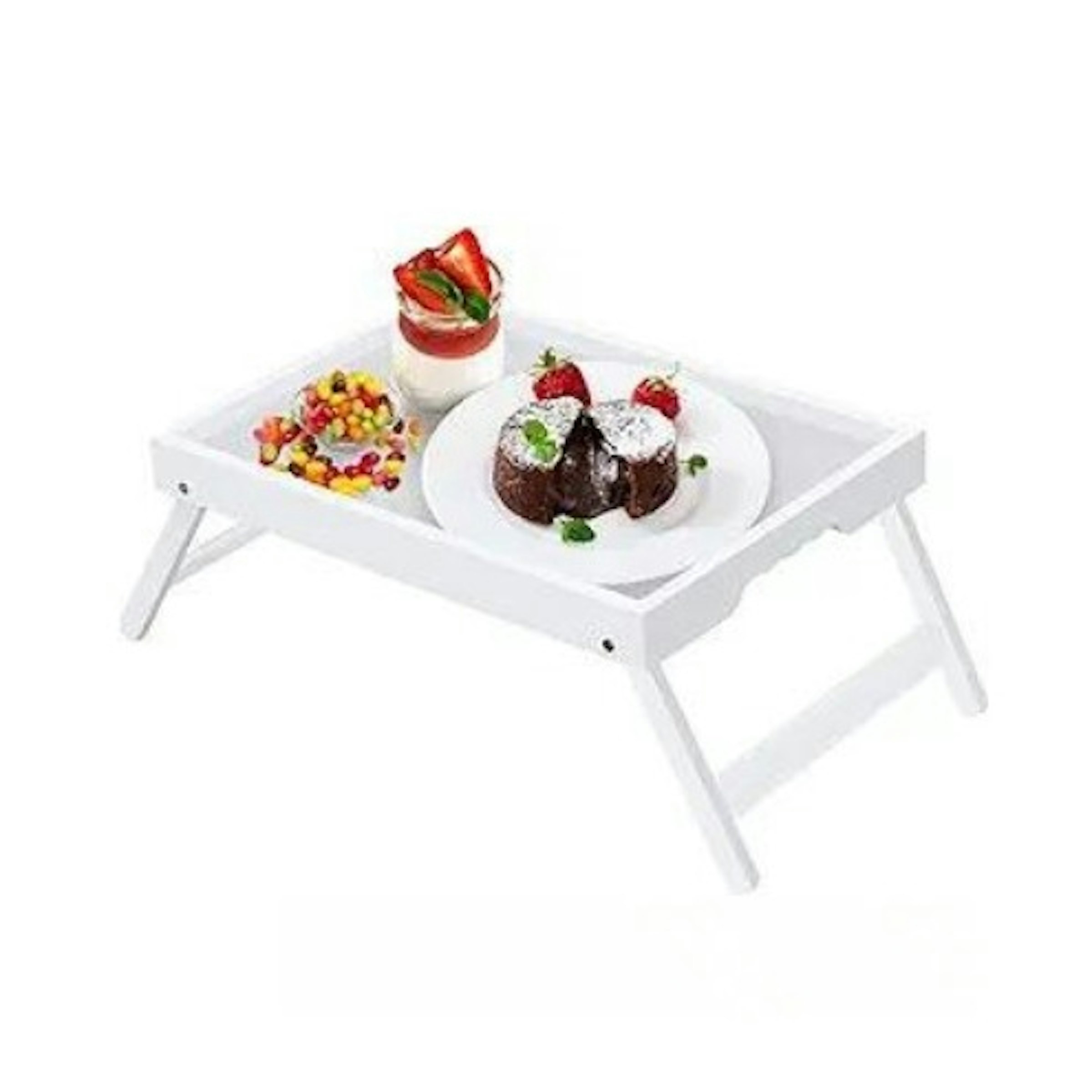 White Foldable Wood Serving Tray