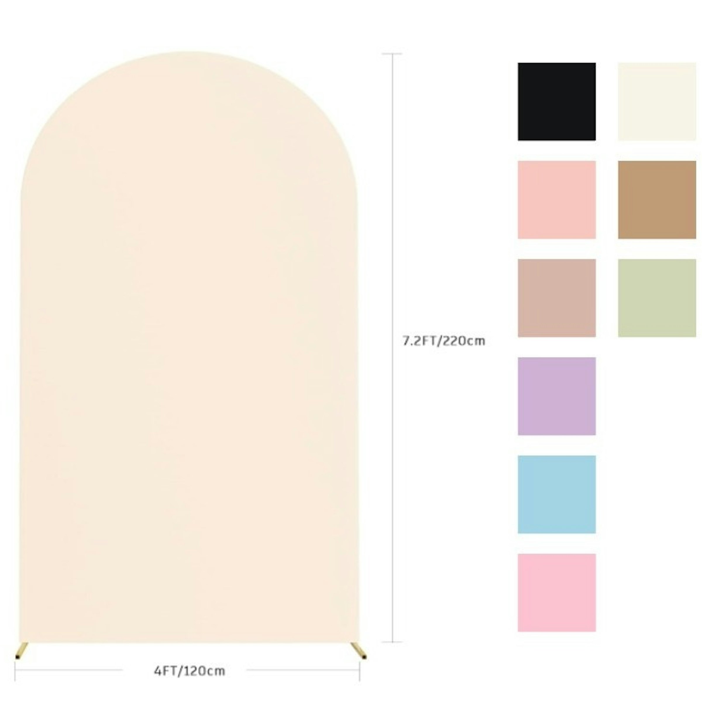 Solid Color Fabric Arched Backdrop