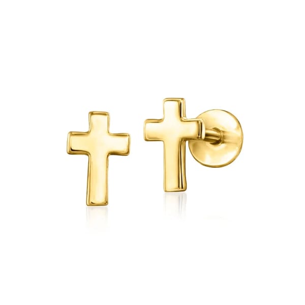 Pure Faith Mini Cross Studs