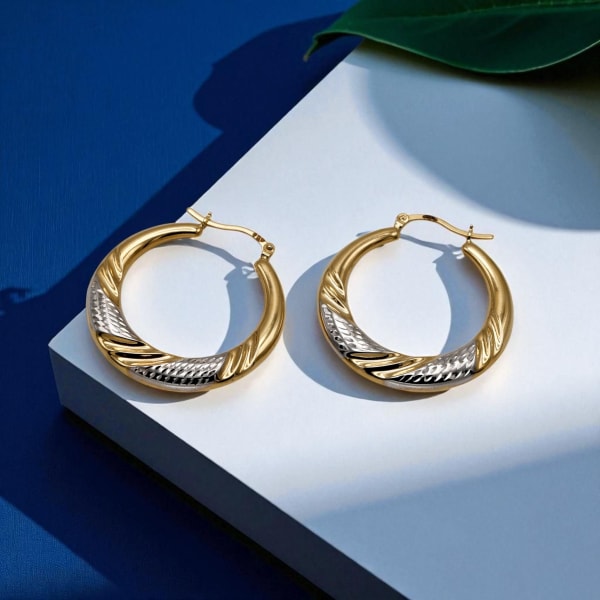 Aurora Twist Duo-Tone Hoops