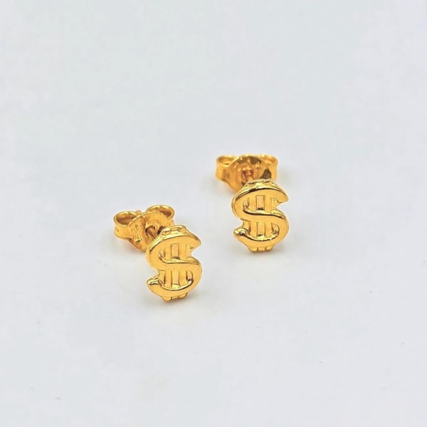 Golden Dollar Icon Studs