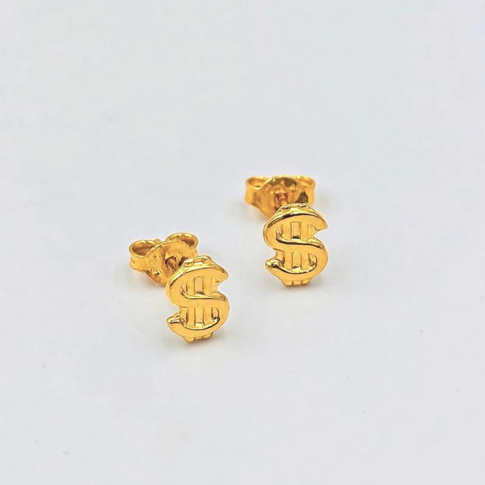 Golden Dollar Icon Studs