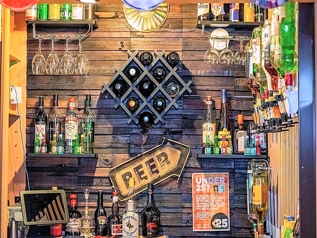 The hotel bar with a wide range of spirits and wine