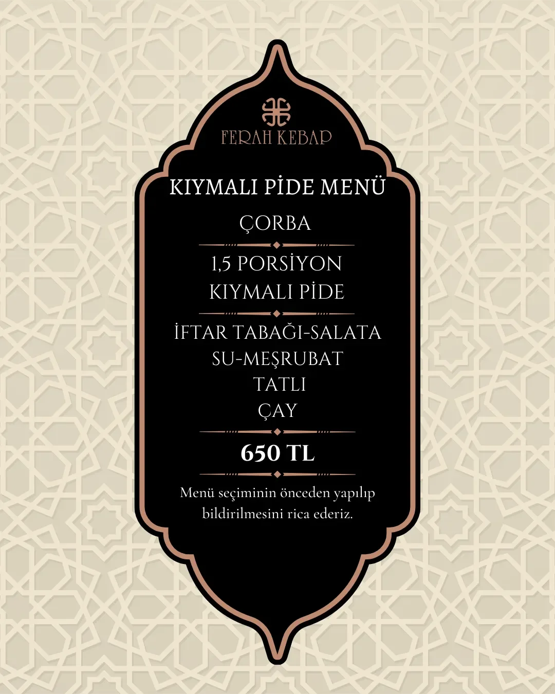 Kıymalı Pide Menü