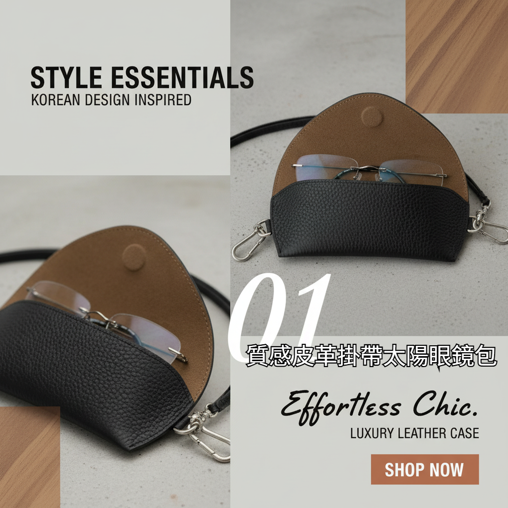 Bucks & Leather 質感皮革掛帶太陽眼鏡包