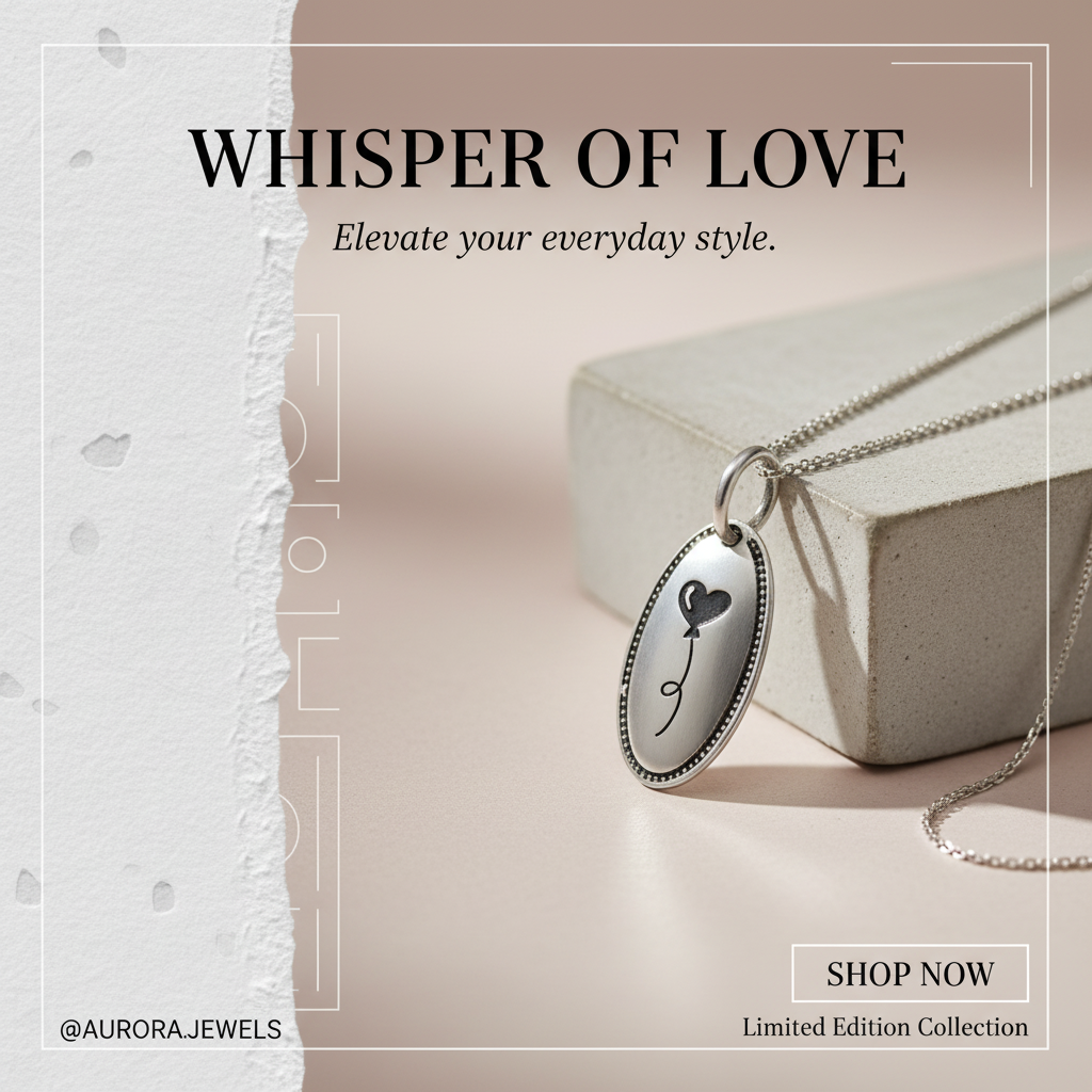 純銀心形氣球墜飾