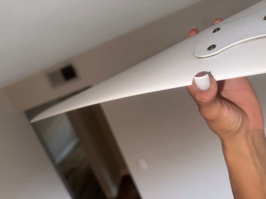 Ceiling fan blade after Blue Bin Crew cleaning