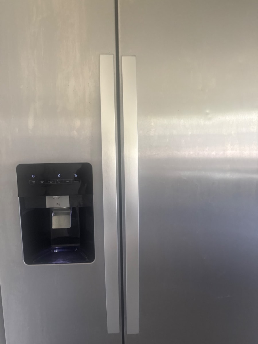 Refrigerator before Blue Bin Crew cleaning