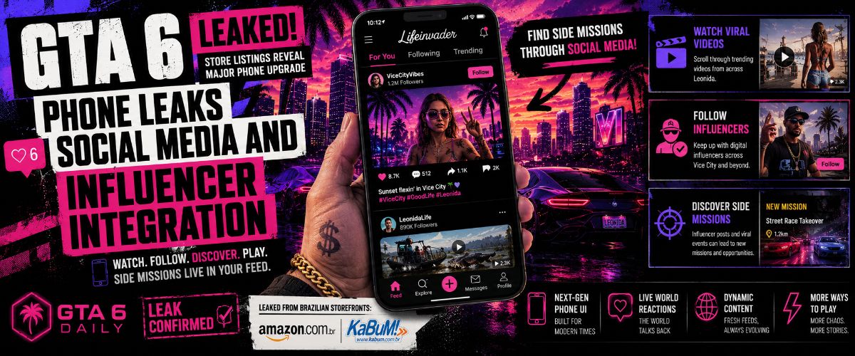 GTA 6 Phone Leaks Social Media and Influencer Integration