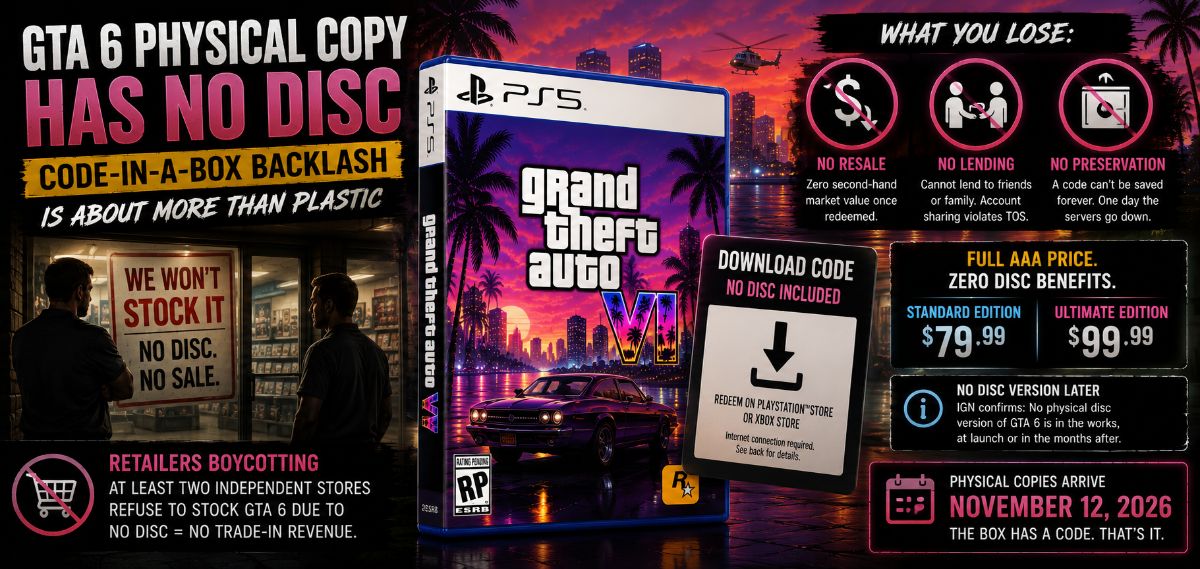 GTA 6 Physical Copy Has No Disc: Why the Code-in-a-Box Backlash Is About More Than Plastic by GTA6 Daily