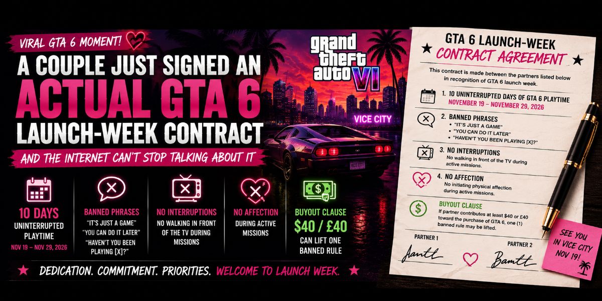 A Couple Just Signed an Actual GTA 6 Launch-Week Contract, and the Internet Cannot Stop Talking About It
