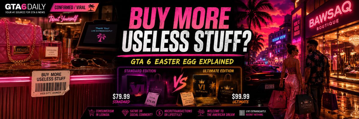 What Does GTA 6's 'Buy More Useless Stuff' Easter Egg Mean?